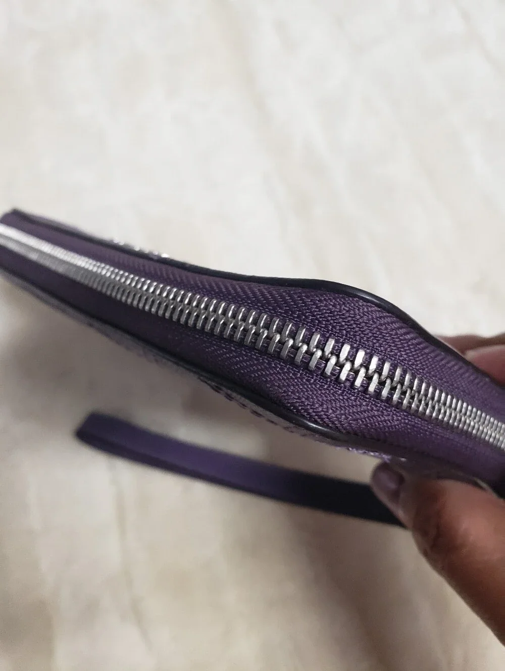Michael Kors Purple Quilted Zip-Around Wristlet Wallet